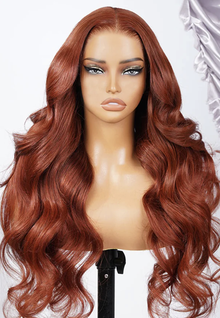 Reddish Brown 360 Full Lace Glueless Wigs Straight