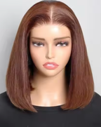 Lace Frontal #33 Reddish Brown Straight Bob Glueless Wig