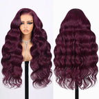 Lace Frontal Plum Body Wave Glueless Wig with Natural Hairline