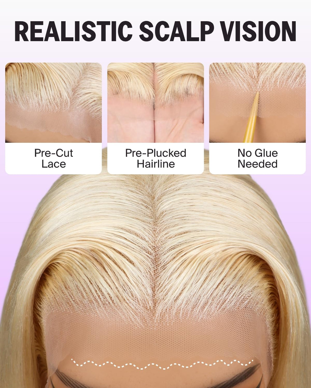 61B Blonde Pre-Cut Glueless Wig