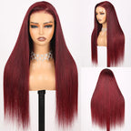 99J Burgundy Straight Pre-Cut Glueless Wig