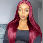 99J Burgundy Straight Pre-Cut Glueless Wig