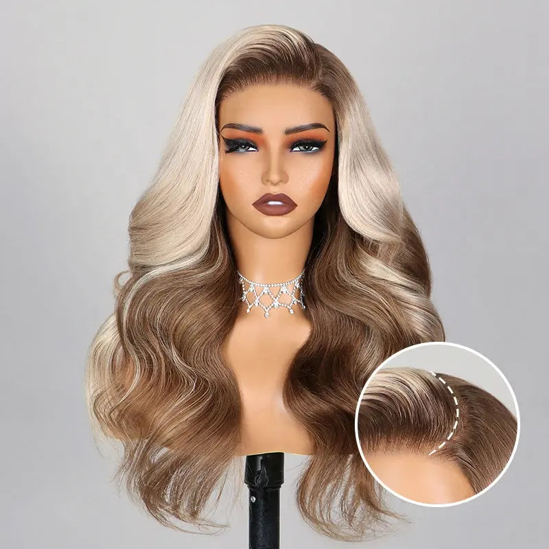 Loose Body Wavy Glueless Wig - Ash Blonde Ombre
