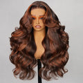 Pre-Cut Long Deep Wave Glueless Wig - Caramel Ombre