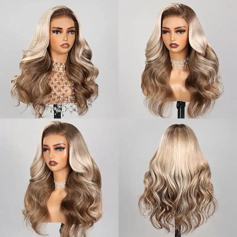Loose Body Wavy Glueless Wig - Ash Blonde Ombre