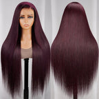 Lace Frontal Plum Straight Glueless Wig with Natural Hairline