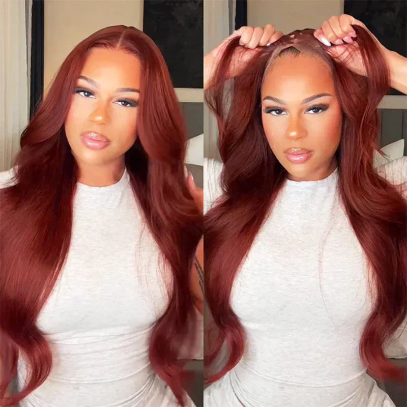 Reddish Brown 360 Full Lace Glueless Wigs Straight