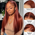 Reddish Brown 360 Full Lace Glueless Wigs Straight