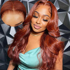 Reddish Brown 360 Full Lace Glueless Wigs Straight
