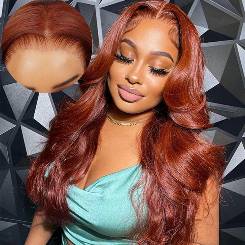 Reddish Brown 360 Full Lace Glueless Wigs Straight